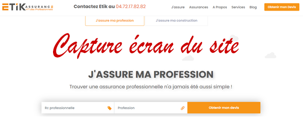 Services client Etik Assurance en ligne.