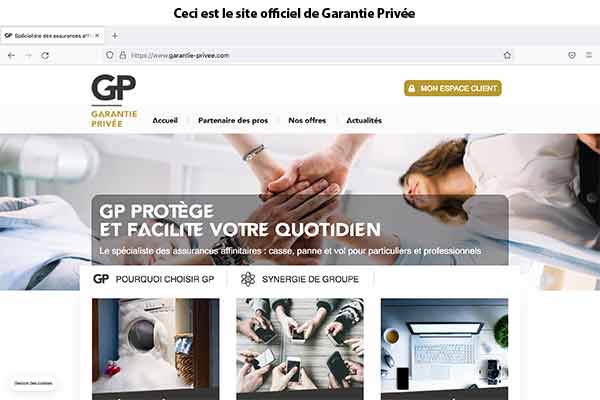 Site web Garantie Privée