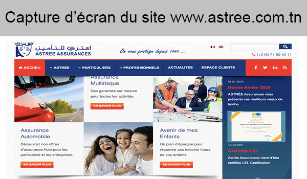 Site officiel astree.com.tn